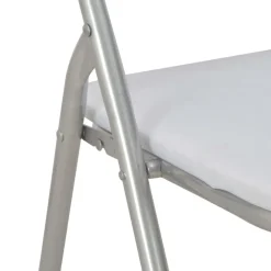 vidaXL Sillas de comedor plegables 4 unidades cuero sintético blanco y gris
