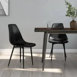 vidaXL Sillas de comedor 2 unidades negras PP Negro Online