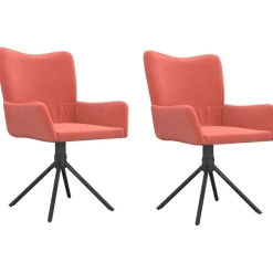 vidaXL Sillas-Sillas de comedor giratorias 2 unidades terciopelo