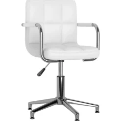 vidaXL Sillas de comedor giratorias 2 unidades cuero sintético Blanco Outlet