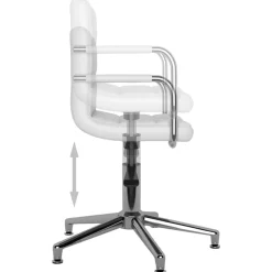 vidaXL Sillas de comedor giratorias 2 unidades cuero sintético Blanco Outlet