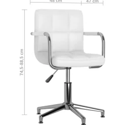 vidaXL Sillas de comedor giratorias 2 unidades cuero sintético Blanco Outlet