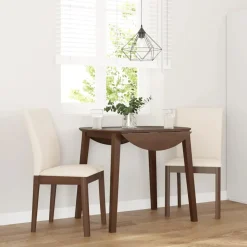 vidaXL Sillas de comedor con cojines 2 uds madera maciza marrón caucho Marr&oacute;n y claro Best