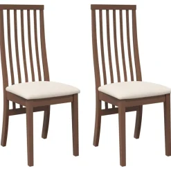 vidaXL Sillas-Sillas de comedor con cojines 2 uds madera maciza marrón caucho