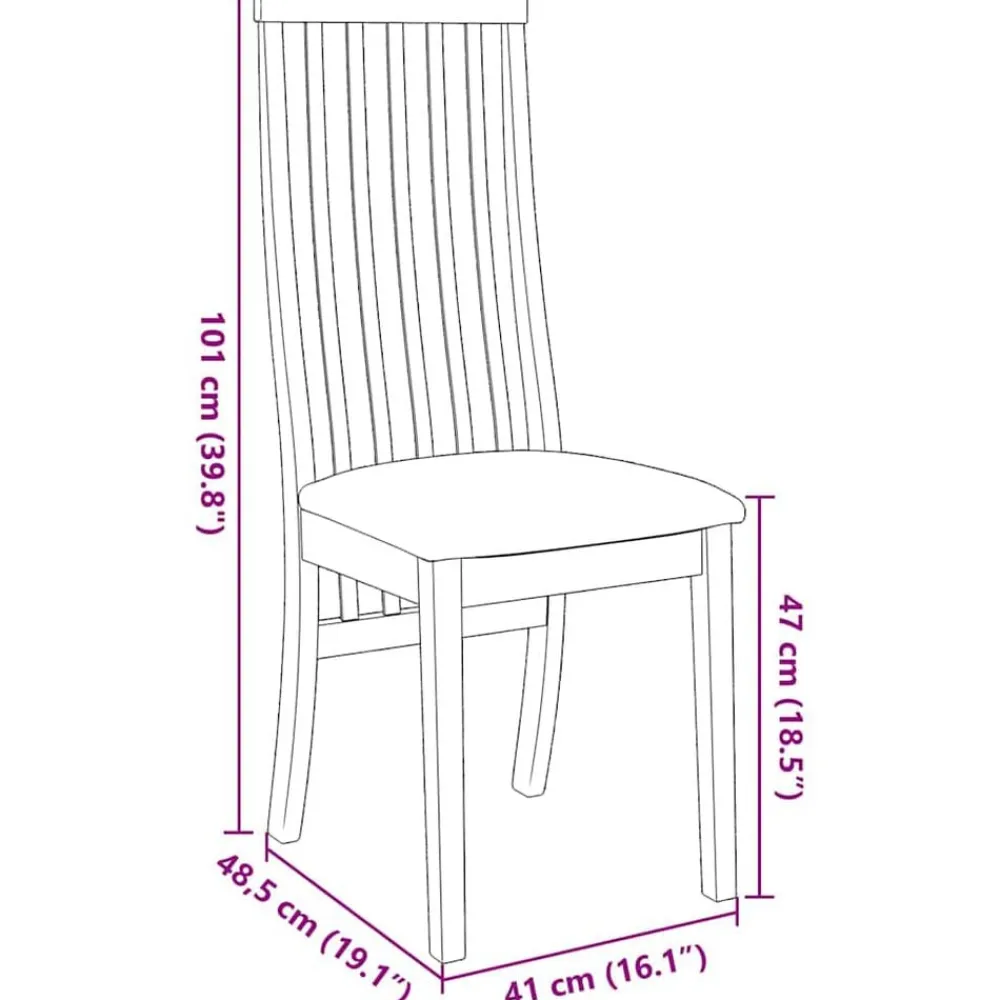 vidaXL Sillas-Sillas de comedor con cojines 2 uds madera maciza marrón caucho