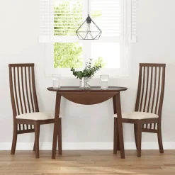vidaXL Sillas-Sillas de comedor con cojines 2 uds madera maciza marrón caucho