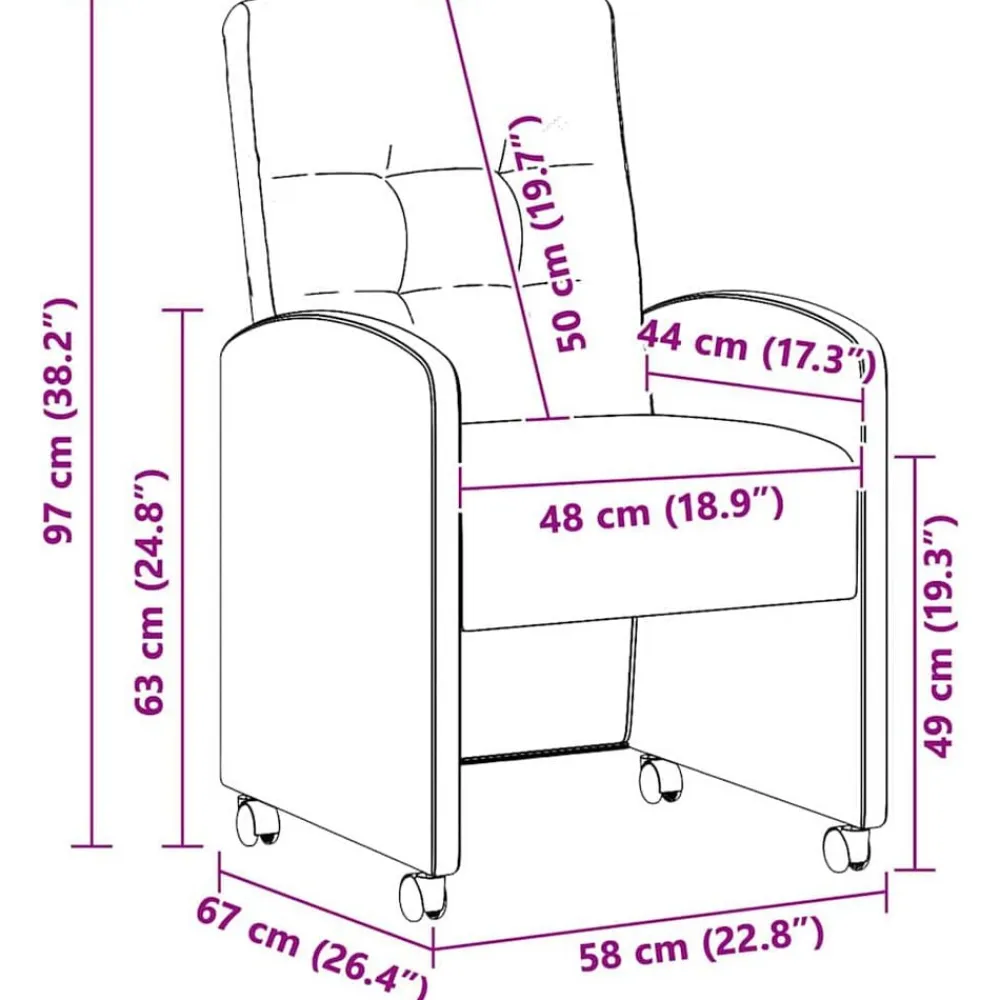 vidaXL Sillas de Comedor con Ruedas 2 pcs 58 x 67 x 97 cm Gris claro Sale