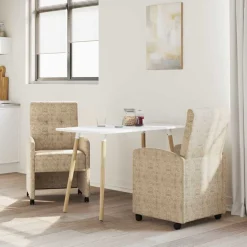 vidaXL Sillas de Comedor con Ruedas 2 pcs 58 x 67 x 97 cm Gris claro Sale