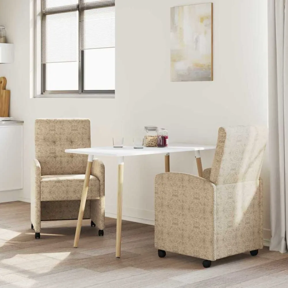 vidaXL Sillas de Comedor con Ruedas 2 pcs 58 x 67 x 97 cm Gris claro Sale