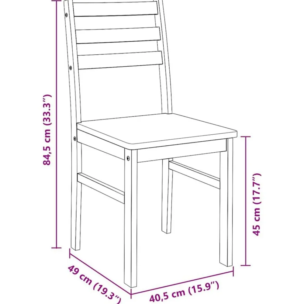 vidaXL Sillas-Sillas de comedor 2 unidades madera maciza de caucho