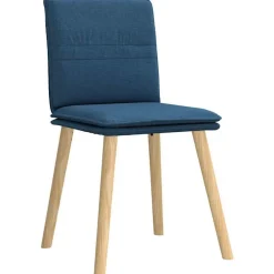 vidaXL Sillas de comedor 4 unidades tela Azul Sale