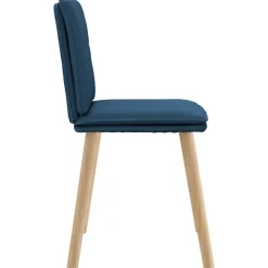 vidaXL Sillas de comedor 4 unidades tela Azul Sale