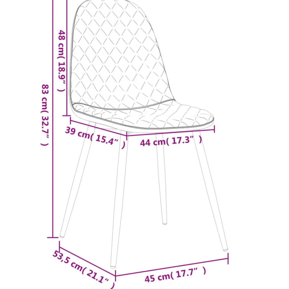 vidaXL Sillas-Sillas de comedor 2 unidades terciopelo
