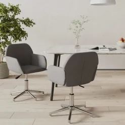 vidaXL Sillas de comedor giratorias 2 unidades tela Gris claro Clearance