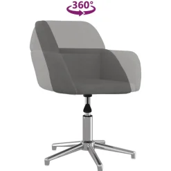 vidaXL Sillas de comedor giratorias 2 unidades tela Gris claro Clearance
