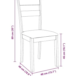 vidaXL Sillas-Sillas de comedor con cojines 2uds madera maciza natural caucho