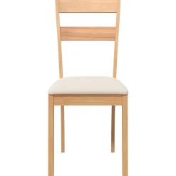 vidaXL Sillas-Sillas de comedor con cojines 2uds madera maciza natural caucho