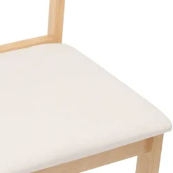 vidaXL Sillas-Sillas de comedor con cojines 2uds madera maciza natural caucho
