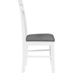 vidaXL Sillas de comedor con cojines 2uds madera maciza blanco caucho Blanco y gris Discount