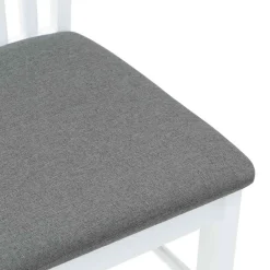 vidaXL Sillas de comedor con cojines 2uds madera maciza blanco caucho Blanco y gris Discount