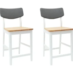 vidaXL Sillas de comedor 2 pcs 48 x 49 x 95 cm Madera de Caucho Sólido y natural Hot