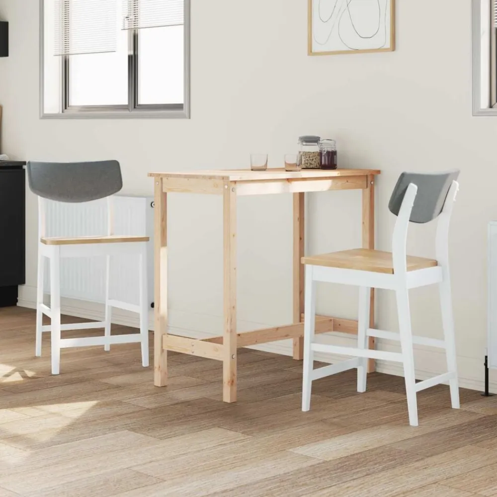 vidaXL Sillas de comedor 2 pcs 48 x 49 x 95 cm Madera de Caucho Sólido y natural Hot