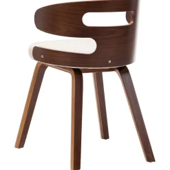 vidaXL Sillas de comedor 4 uds madera curvada y cuero sintético crema crema y marr&oacute;n oscuro Hot