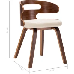 vidaXL Sillas de comedor 4 uds madera curvada y cuero sintético crema crema y marr&oacute;n oscuro Hot
