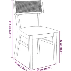 vidaXL Sillas-Sillas de comedor con cojines 2 uds madera maciza caucho