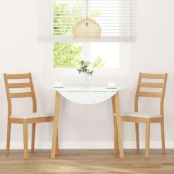 vidaXL Sillas-Sillas de comedor con cojines 2uds madera maciza natural caucho