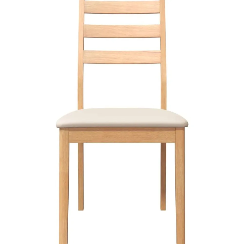 vidaXL Sillas-Sillas de comedor con cojines 2uds madera maciza natural caucho