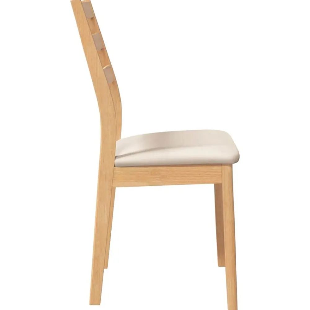 vidaXL Sillas-Sillas de comedor con cojines 2uds madera maciza natural caucho