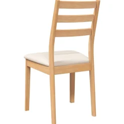 vidaXL Sillas-Sillas de comedor con cojines 2uds madera maciza natural caucho