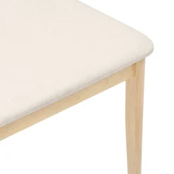 vidaXL Sillas-Sillas de comedor con cojines 2uds madera maciza natural caucho