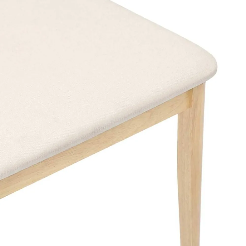 vidaXL Sillas-Sillas de comedor con cojines 2uds madera maciza natural caucho
