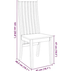 vidaXL Sillas de comedor 2 unidades madera maciza de caucho Natural Sale