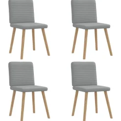 vidaXL Sillas-Sillas de comedor 4 unidades tela
