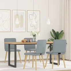 vidaXL Sillas-Sillas de comedor 4 unidades tela