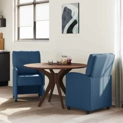 vidaXL Sillas-Sillas de Comedor con Ruedas 2 pcs 57 x 67 x 95 cm tela