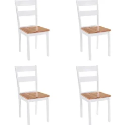 vidaXL Sillas de comedor 4 unidades madera maciza de caucho blanco Hot