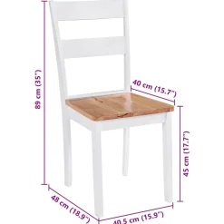 vidaXL Sillas de comedor 4 unidades madera maciza de caucho blanco Hot