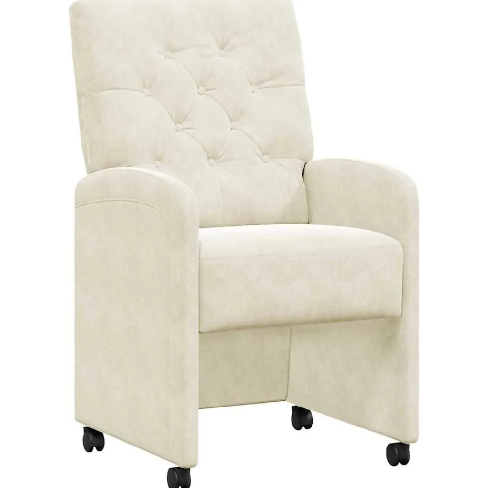 vidaXL Sillas de Comedor con Ruedas 2 pcs 58 x 67 x 97 cm Crema Best
