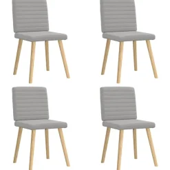 vidaXL Sillas de comedor 4 uds tela Gris nube Discount