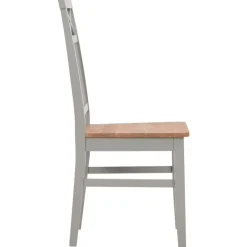 vidaXL Sillas de comedor 2 unidades madera maciza de roble Gris Online