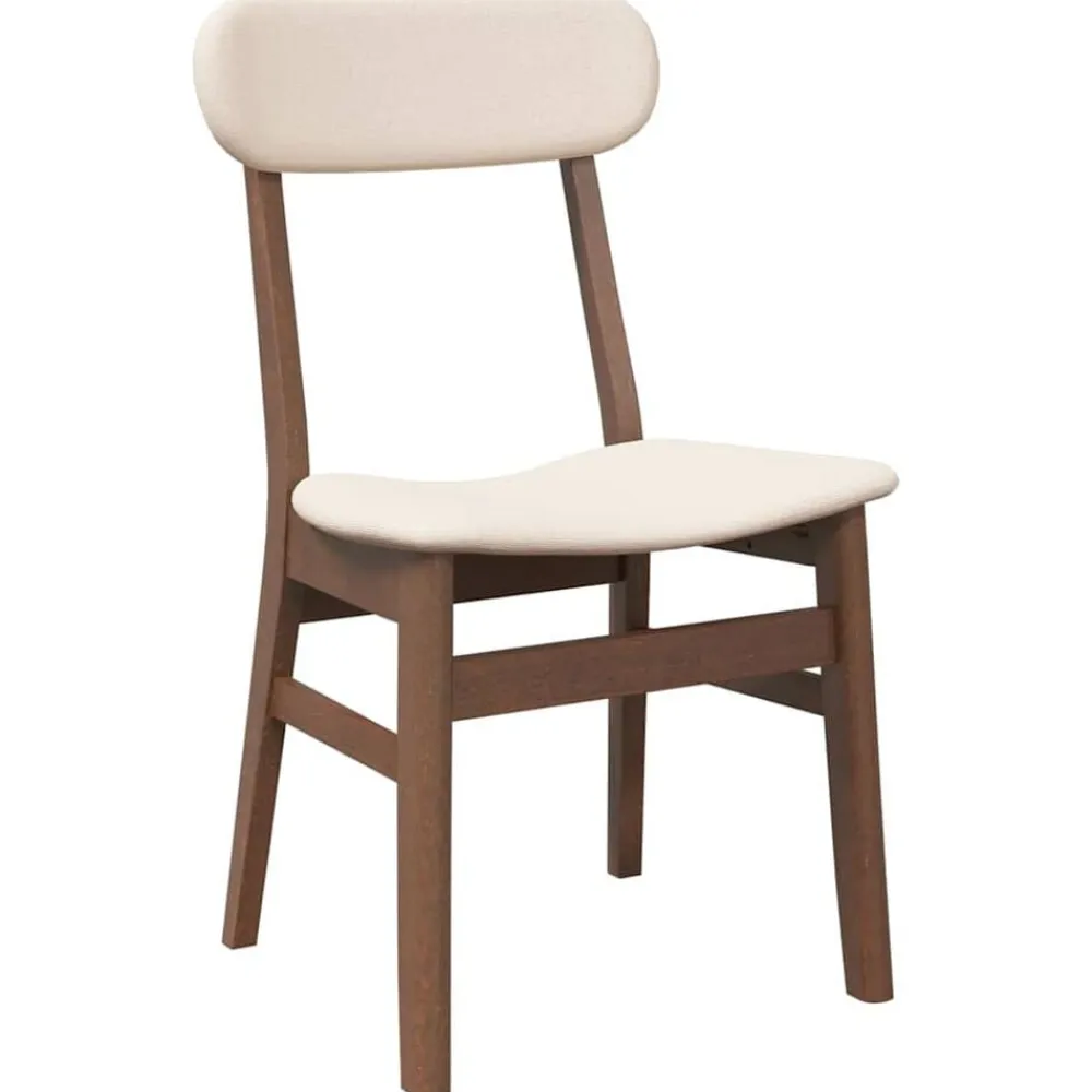 vidaXL Sillas de comedor con cojines 2 uds madera maciza marrón caucho Marrón y claro