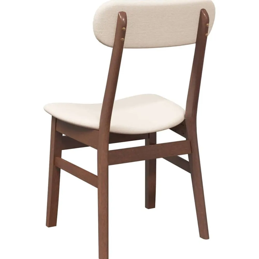 vidaXL Sillas de comedor con cojines 2 uds madera maciza marrón caucho Marrón y claro