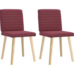 vidaXL Sillas-Sillas de comedor 2 unidades tela rojo tinto