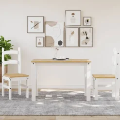 vidaXL Sillas-Sillas de comedor 2 uds madera maciza pino 40x46x99 cm