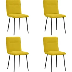 vidaXL Sillas de comedor 4 unidades terciopelo Amarillo New