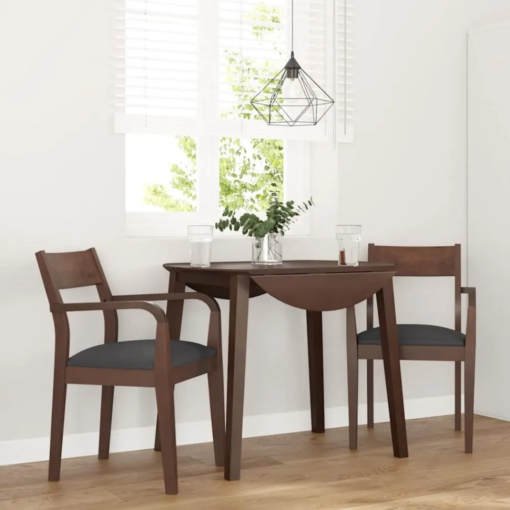 vidaXL Sillas-Sillas de comedor con cojines 2 uds madera maciza marrón caucho
